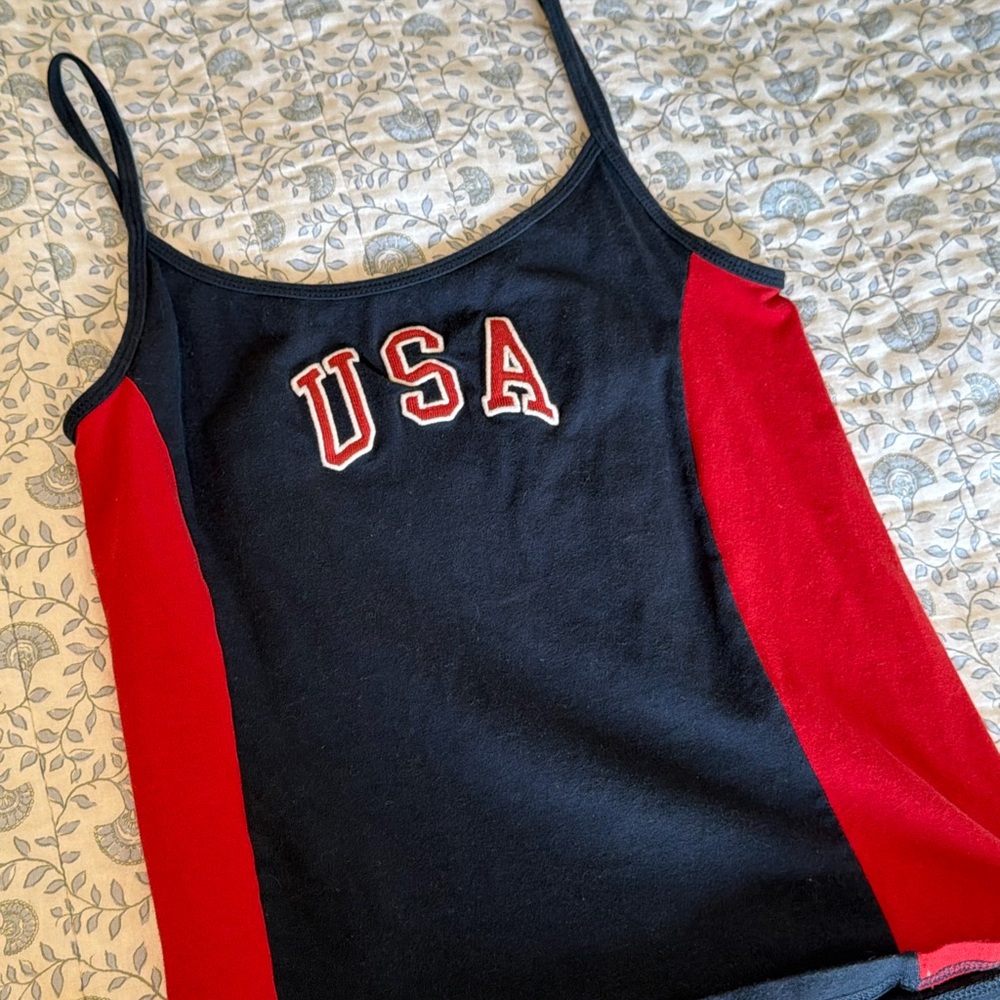 Brandy Melville Black and Red USA Graphic Camisole